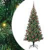 vidaXL Umjetno predsvijetljeno božićno drvce Zelena 180 cm PVC i metal