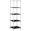 vidaXL Police s 5 razina crne 40 x 40 x 130 cm od kaljenog stakla