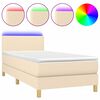 vidaXL Krevet box spring s madracem LED krem 90x200 cm od tkanine