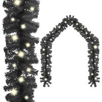 vidaXL Božićna girlanda s LED svjetlima 5 m crna