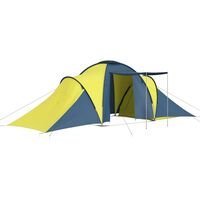 vidaXL Šator za kampiranje za 6 osoba plavo-žuti