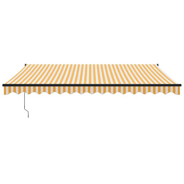 vidaXL Tenda na uvlačenje žuto-bijela 4 x 3 m od tkanine i aluminija