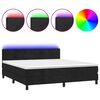 vidaXL Krevet box spring s madracem LED crni 160x200 cm bar&scaron;un