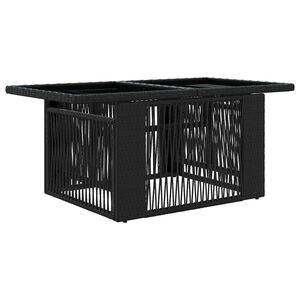 vidaXL Stol za vrt Crna 100 x 55 x 37 cm PE Rattan i Staklo