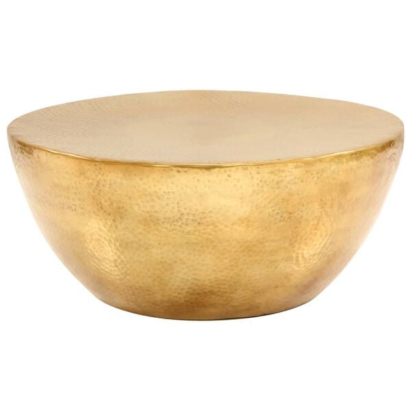 vidaXL Stolić za kavu od čekićanog aluminija 70 x 30 cm mjedeni