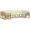 vidaXL Set vanjskih sofa s jastukom 7 pcs Bijela i krem