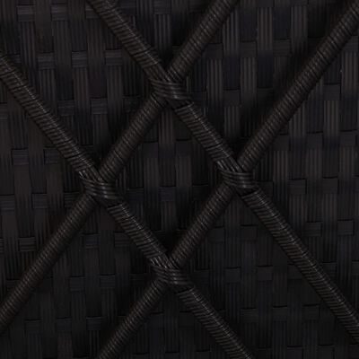 vidaXL Pretvorivi ležaj za sunčanje od poliratana s jastukom crni