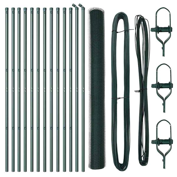 vidaXL Stup za ogradu Zelena 25 x 1,5 m (mreža 13 mm) Čelik