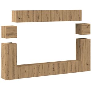 vidaXL 8-dijelni set TV ormarića montiran na zid Artisan Oak