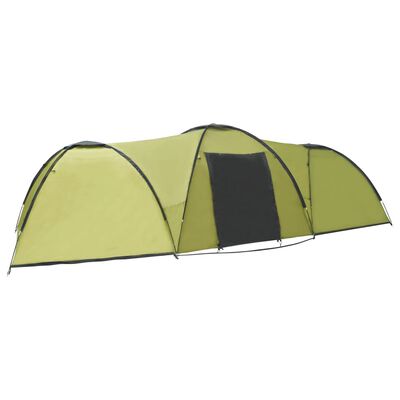 vidaXL Iglu šator za kampiranje 650 x 240 x 190 cm za 8 osoba zeleni