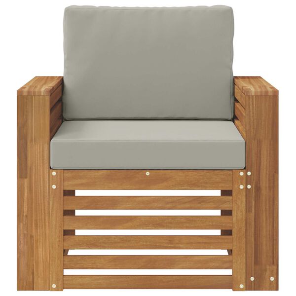 vidaXL Set vanjskih sofa Čvrsto drvo akacije i poliester Prirodna