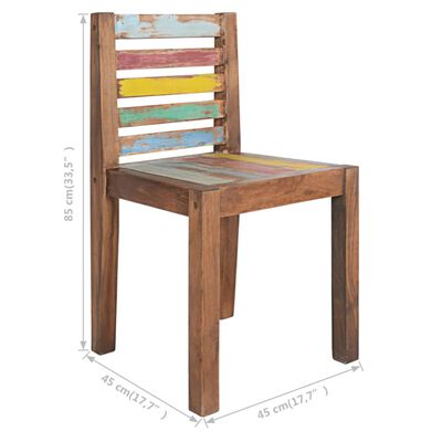 vidaXL Blagovaonske stolice 4 kom od masivnog obnovljenog drva