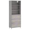 vidaXL Visoka komoda siva sonome 69,5x34x180 cm od konstruiranog drva