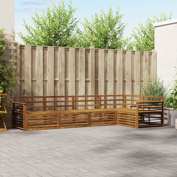 vidaXL Set vanjskih sofa 5 pcs Prirodna Čvrsto drvo akacije