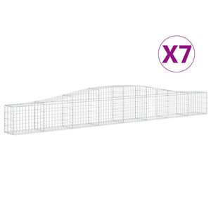 vidaXL Lučne gabionske ko&scaron;are 7 kom 400x30x40/60 cm pocinčano željezo
