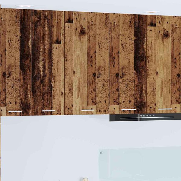 vidaXL Viseći ormarić s pohranom Stari drvo i bijela 40 x 31 x 80 cm