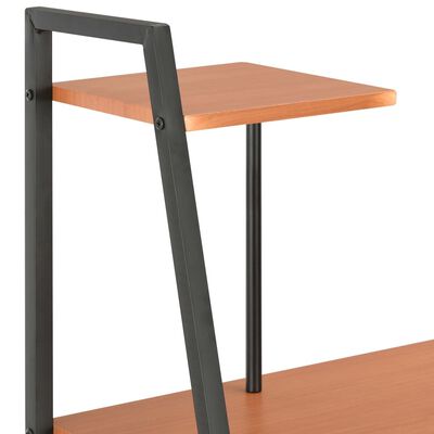 vidaXL Radni stol s policama crno-smeđi 102 x 50 x 117 cm
