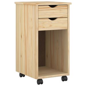 vidaXL Mobilni ormar 34 x 39 x 65,5 cm Masivna borovina Smeđa