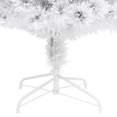 vidaXL Umjetno osvijetljeno božićno drvce bijelo 210 cm optička vlakna