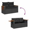 vidaXL 7-dijelni set vrtnih sofa od poliratana s jastucima crni bagrem