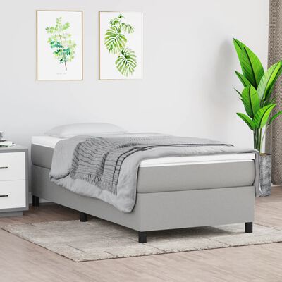 vidaXL Okvir za krevet s oprugama svjetlosivi 100x200 cm od tkanine