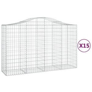vidaXL Lučne gabionske ko&scaron;are 15kom 200x50x120/140cm pocinčano željezo