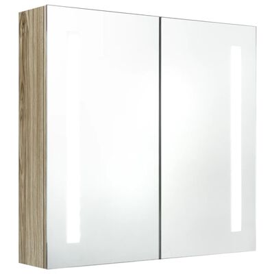 vidaXL LED kupaonski ormarić s ogledalom boja hrasta 62 x 14 x 60 cm
