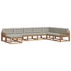 vidaXL Set vanjskih sofa s jastukom 8 pcs Prirodna i svijetlo siva