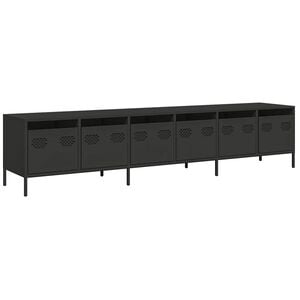 vidaXL TV ormarić crni 202x39x43,5 cm hladno valjani čelik
