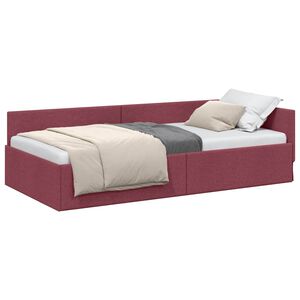vidaXL Kutni okvir kreveta Vinska crvena 80 x 200 cm tkanina
