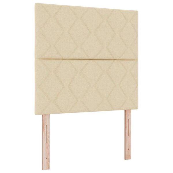 vidaXL LED Box Spring Krevet s madracem Krema 120 x 200 cm tkanina