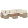 vidaXL 9-dijelni set vrtnih sofa s jastucima bež od poliratana