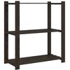 vidaXL Stalak za pohranu s 3 razine crni 80x38x90 cm masivna borovina