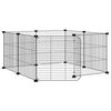 vidaXL Kavez za kućne ljubimce s 8 panela i vratima crni 70x70x35 cm čelik
