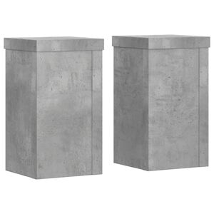 vidaXL Stalci za biljke 2 kom siva boja betona 10 x 10 x 18 cm drveni