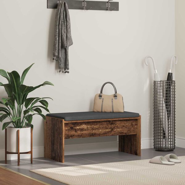 vidaXL Klupa za hodnik s jastukom Staro drvo 83 x 38 x 40 cm