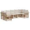 vidaXL Set vanjskih sofa 7 kom. Prirodna i krema bijela Poliester