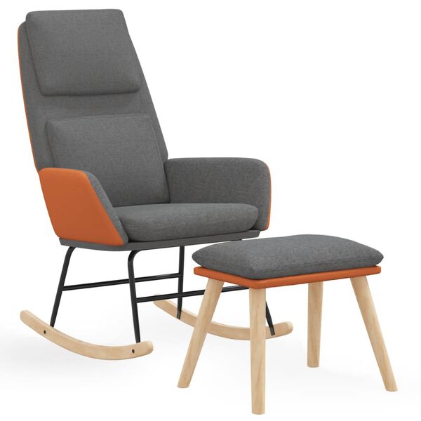 vidaXL Stolica za ljuljanje s osloncem za noge svjetlosiva od tkanine