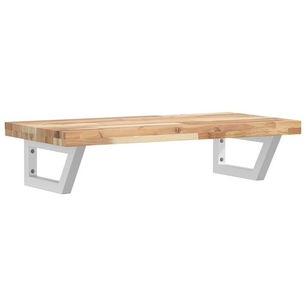 vidaXL Zidna polica za umivaonik od čelika i masivnog bagremovog drva