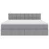 vidaXL Krevet s prostorom za pohranu s LED-om Svijetlo siva tkanina