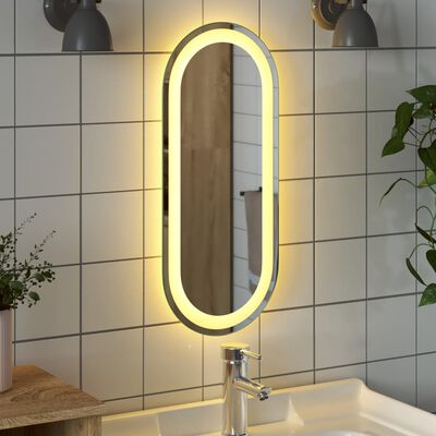 vidaXL LED kupaonsko ogledalo 60x25 cm ovalno