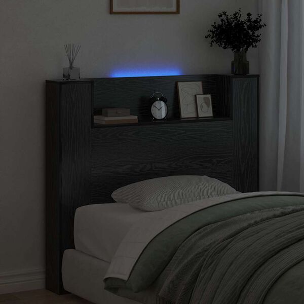 vidaXL Uzglavlje Crni hrast 120 x 15 x 103,5 cm Konstruirano drvo