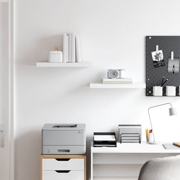 vidaXL Plutajuće zidne police 2 kom bijele 50 x 23 x 3,8 cm MDF