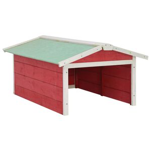 vidaXL Garaža za robotsku kosilicu 72x87x50 cm crveno-bijela jelovina