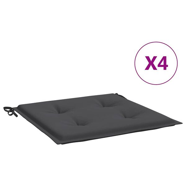 vidaXL Jastuci za vrtne stolice 4 kom antracit 40x40x4 cm od tkanine