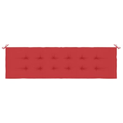 vidaXL Jastuk za vrtnu klupu crveni 180 x 50 x 3 cm od tkanine Oxford