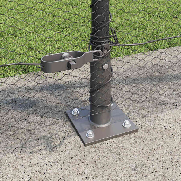 vidaXL Ograda s stupovima Siva 1 x 100 m Čelik prekriven PVC-om