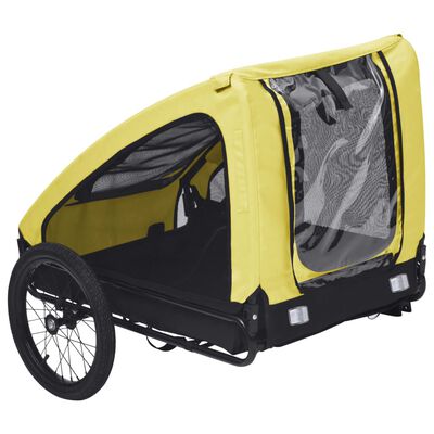 vidaXL Prikolica za bicikl za kućne ljubimce žuto-crna