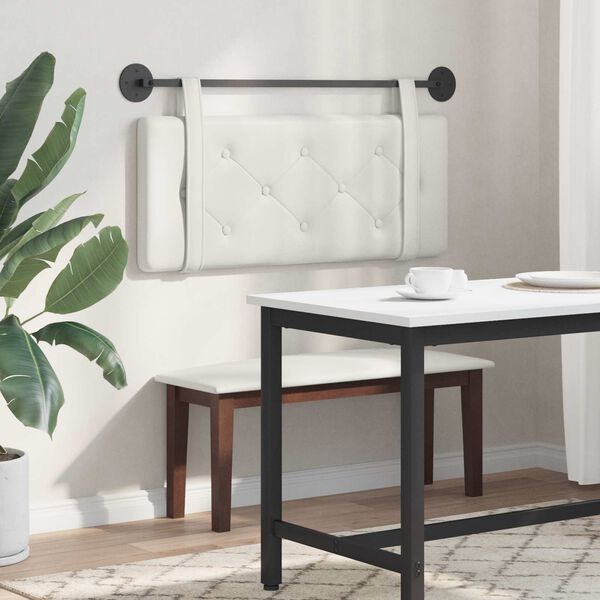 vidaXL Držeće uzglavlje Zidne Bijeli 110 x 55 x 5 cm Lažna koža