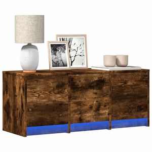 vidaXL TV ormarić s LED svjetlima boja hrasta 97x34x40 cm drveni